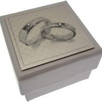 WHITE COTTON CARDS Wedding Favour Ring (Solid White Box, 5.5cm x 5.5cm)