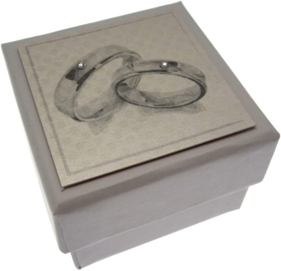 WHITE COTTON CARDS Wedding Favour Ring (Solid White Box, 5.5cm x 5.5cm)