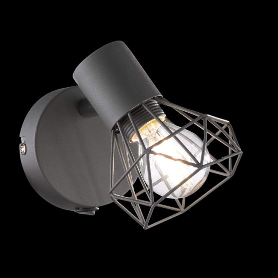 Fischer & Honsel 32470 Wall Spotlight 1x E14 Max. 40 W Grey Matt / Chrome with Switch 13.5 x 8 x 16 cm 1 Bulb - Image 2