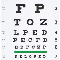 Gima 31308 - Traditional Snellen Optometric Chart, Dimensions 28 x 56 cm, Distance 6.1 m