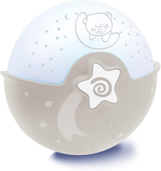 Infantino Soothing Light and Projector - Clip-on Crib Night Light with Grow-With-Me Design, Starry Night Projector and Tabletop Light with Built-in Melodies and Sound Sensors