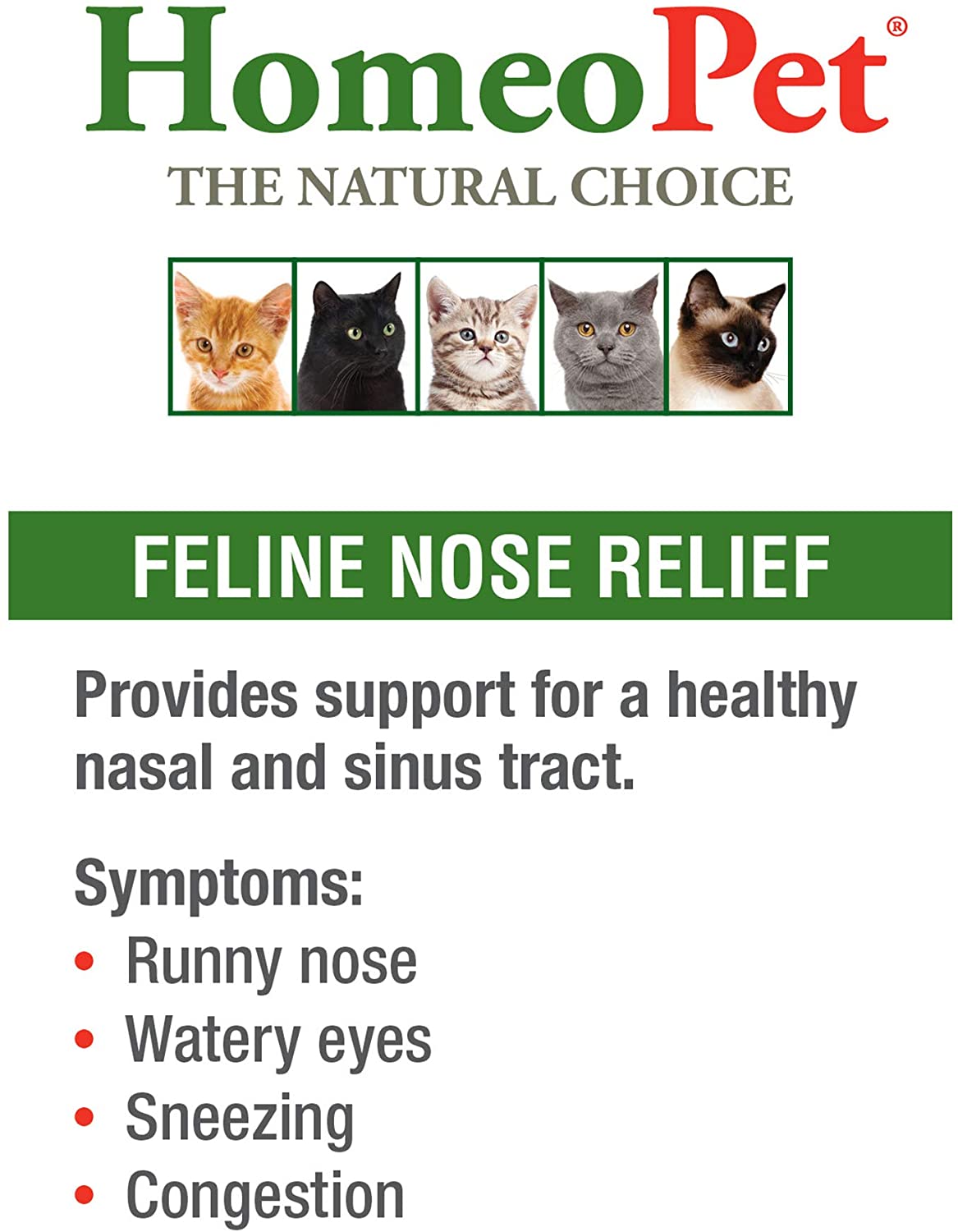 HomeoPet Feline Nose Relief, Safe and Natural Nasal and Sinus Medicine for Cats Natural Pet Medicine, 15 Milliliters - Image 2