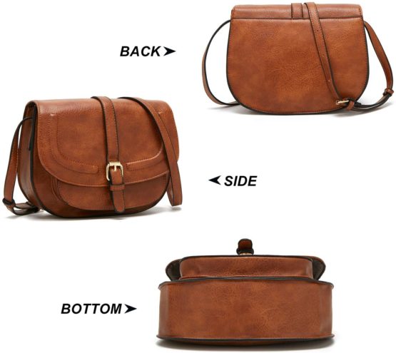 DCCN Women's Crossbody Bags Saddle Purse Satchel Bag Tote Shoulder Handbags Black - Image 2