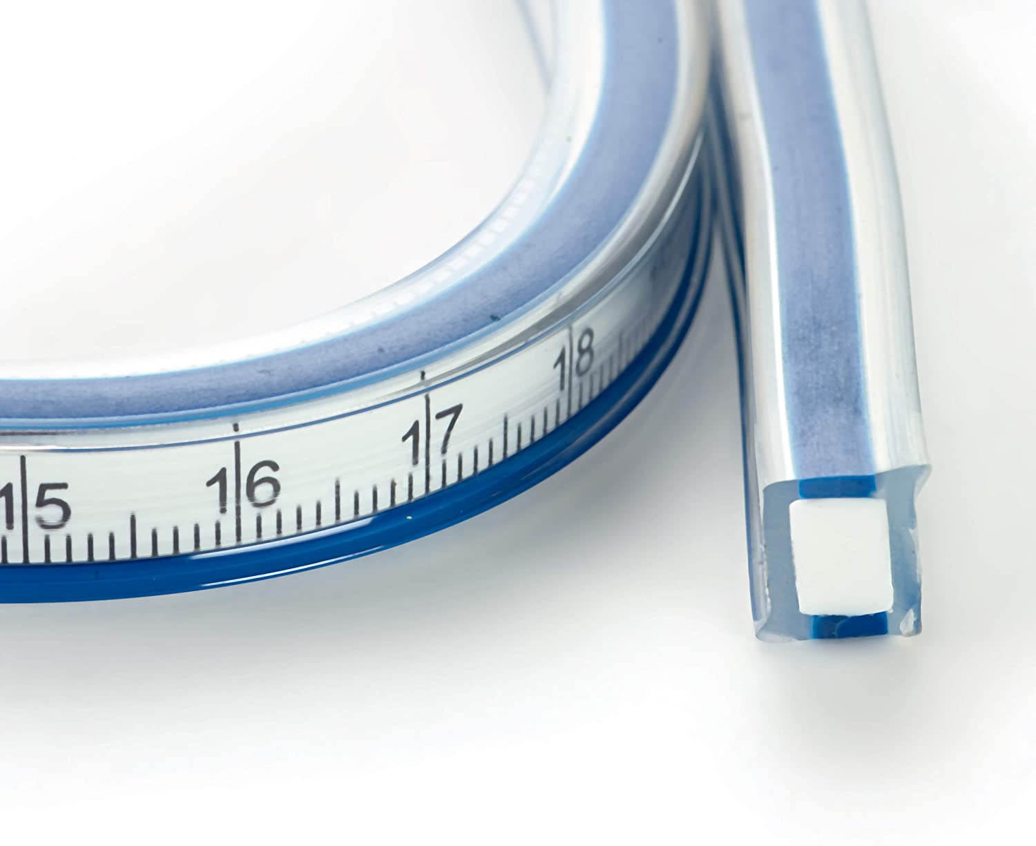 Prym 50cm/20-inch Flexible Curved Rule, Transparent, Blue, White, 50 cm / 20 inch - Image 2
