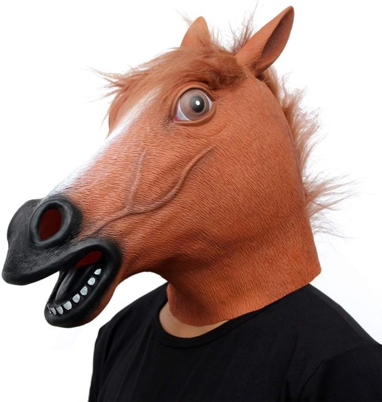 CreepyParty Horse Mask Realistic Animal Full Head Latex Mask for Halloween Carnival Costume Party - Image 2