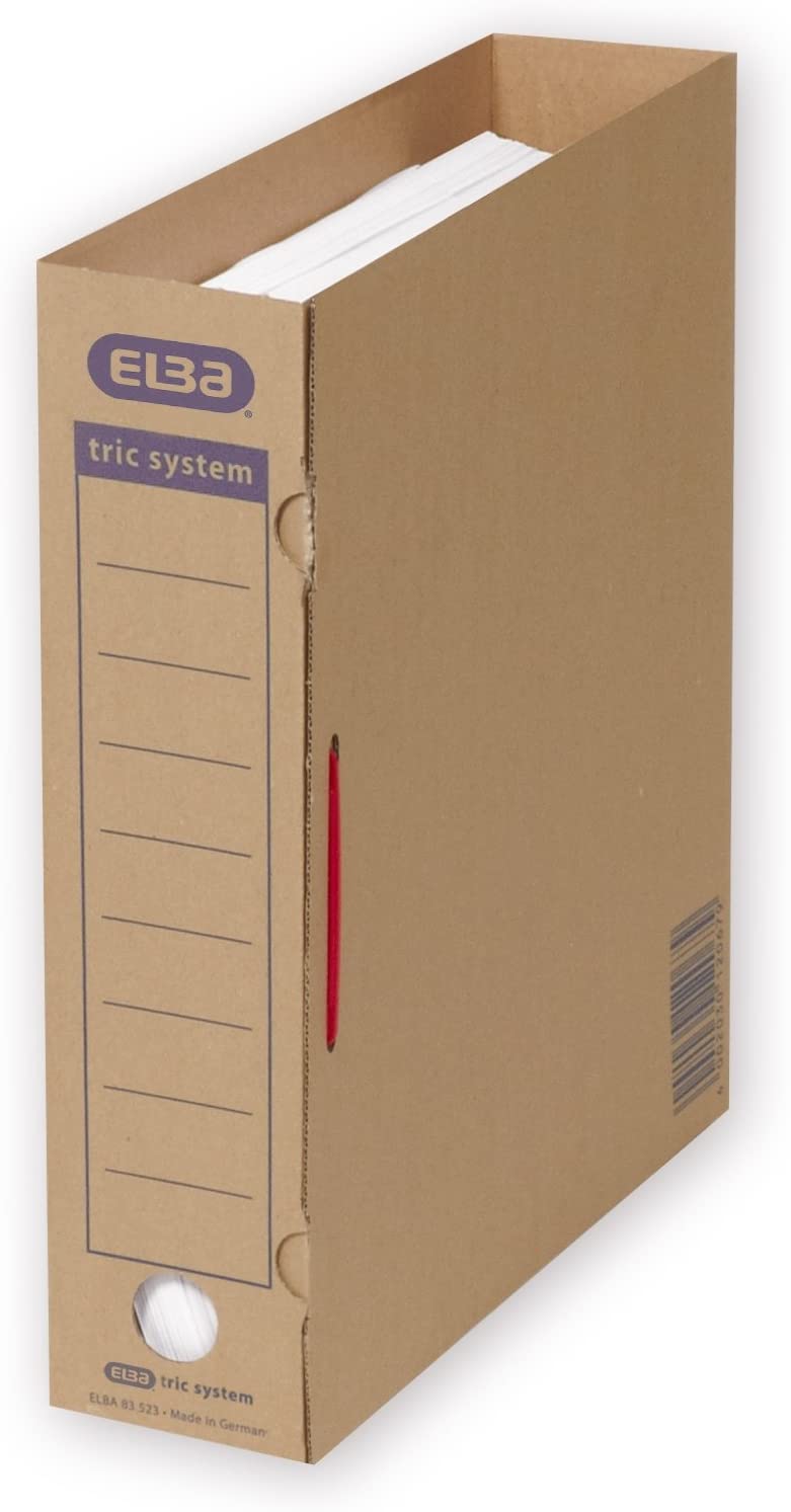Elba Tric System 83523 A4 Archive Folder for Approximately 500 Sheets/Pack of 30 / Natural Brown, 78 x 288 x 314 mm - Image 2