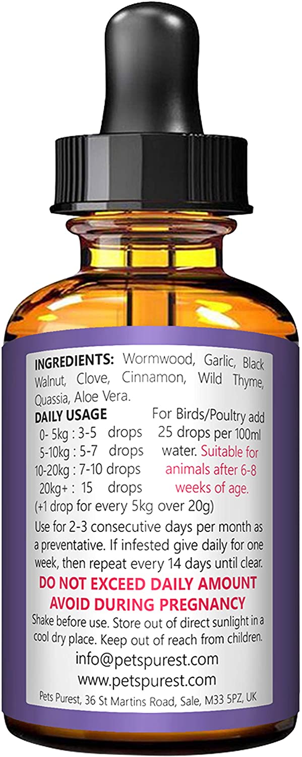 Pets Purest Natural Wormwood Formula, 100% Natural Alternative to Nasty Chemical Products, Benefits Intestinal Hygiene - Image 4
