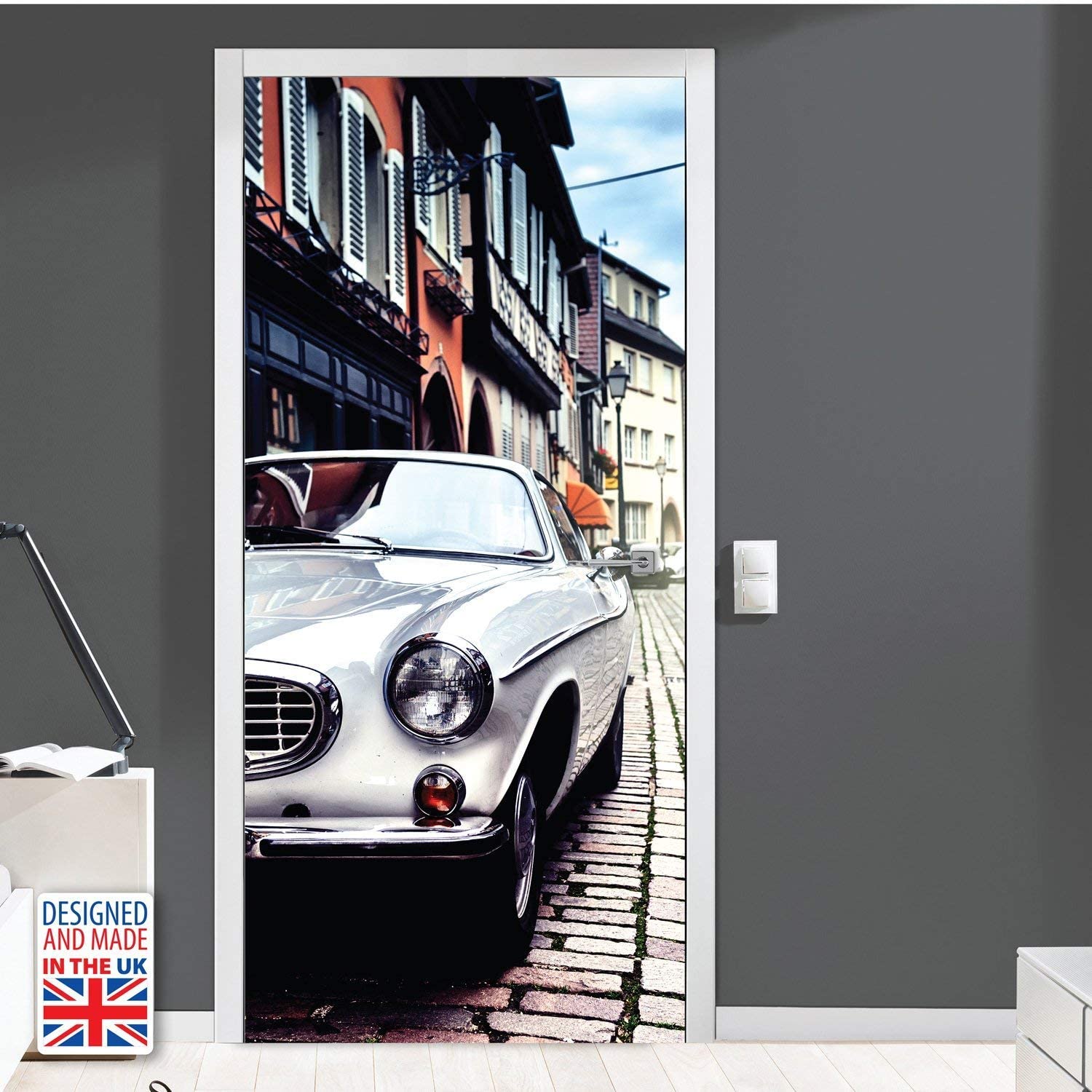 WALPLUS WD10046 Vintage Car Wall Sticker, Vinyl, Multi-Colour, 103 x 5.4 x 5.4 cm - Image 4