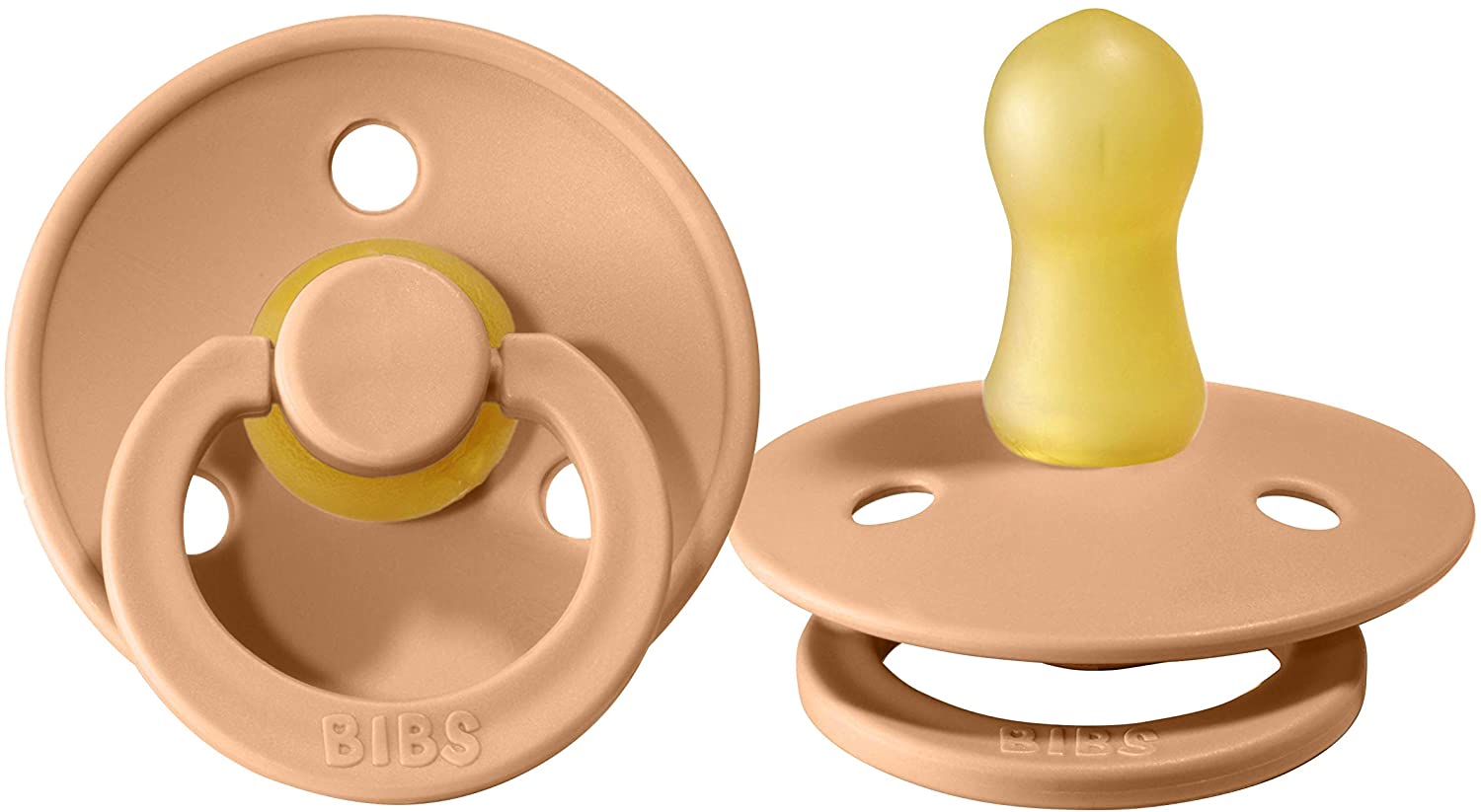 2Pack Bibs Pacifier Dummy Vanilla and Peach 06 Months Size 1 BigaMart