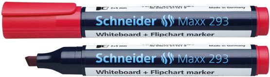 Schneider Board/ Flip Chart Marker 293 4 Pack of Black, Red, Blue, Green, Refillable 1 + 4 mm - Image 3