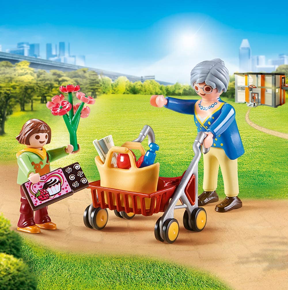 Playmobil 70194 Grandma with Rollator 4 Years +, Pastel Pink Or Light Purple, standard size - Image 2