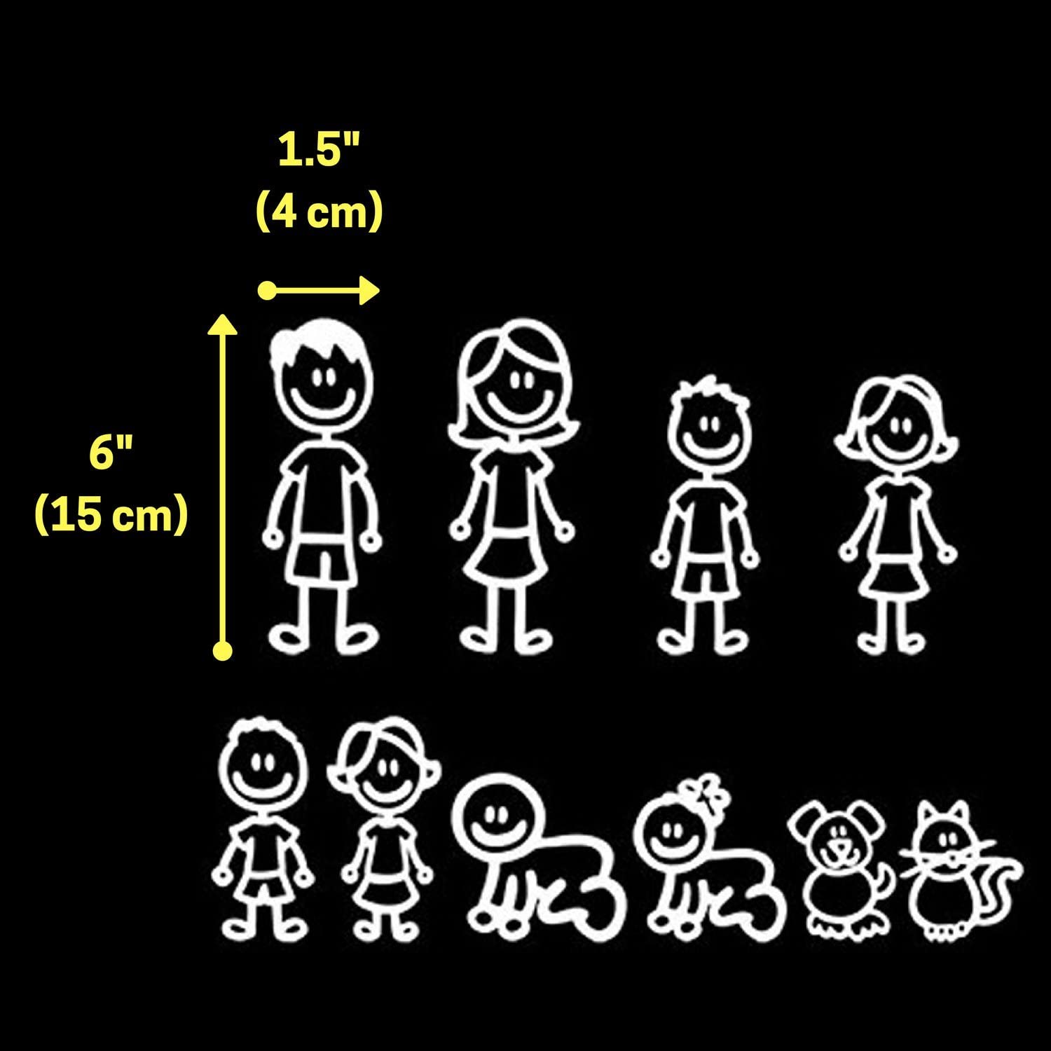 (Set of 10) Family Car Decals Bundle, White - Image 2