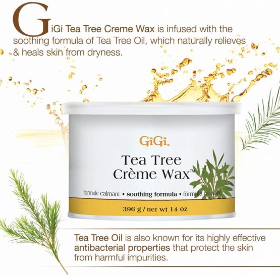 GiGi Tea Tree Cream Wax A Soothing Hair Removal Formula 396g - Image 2