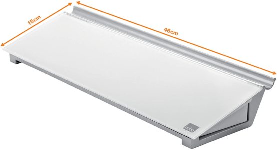 Nobo Glass Dry Wipe Desktop Whiteboard Pad, 45.8 x 6 x 14 cm, Brilliant White, 1905174 - Image 2