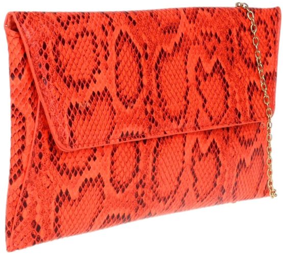 Girly HandBags Snake Skin Envelope Clutch Bag - Image 2