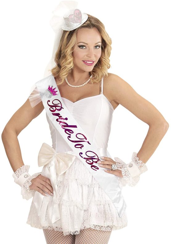 Widmann 09688 Glitter Bride to Be Sash Ladies White - Image 2