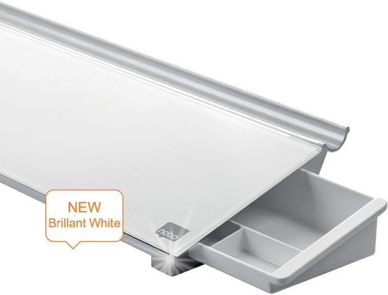 Nobo Glass Dry Wipe Desktop Whiteboard Pad, 45.8 x 6 x 14 cm, Brilliant White, 1905174 - Image 4