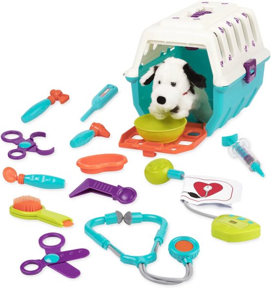 Battat - Dalmatian Vet Kit - Toy Vet Clinic with Cage, Plush, and Vet tools for Kids 2 years + (15 pieces)