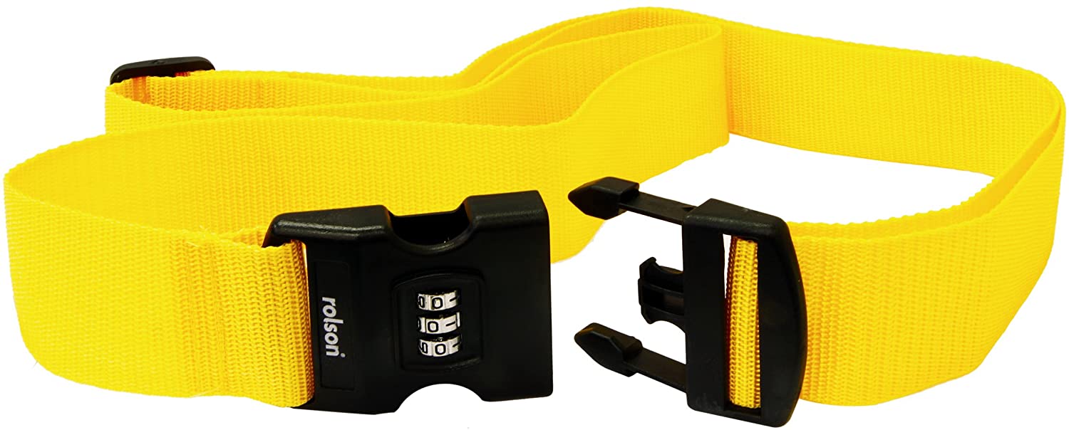 Rolson 66496 Combination Luggage Strap, yellow, Large