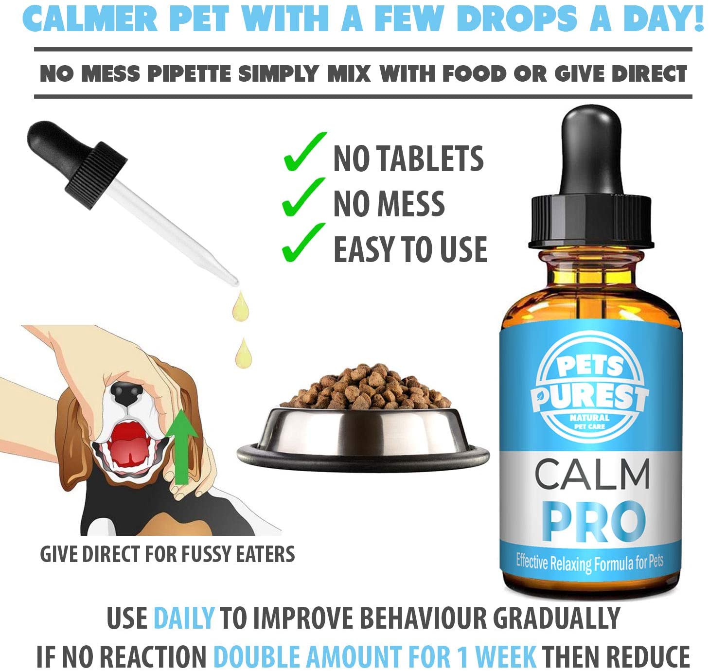 Pets Purest Dog Calming Drops, 100% Natural Cat & Dog Anxiety Relief Calming Oil for Dogs Cats & Pets. Soothe Stressed - Image 2