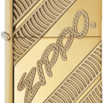 Zippo Unisex's Armor Coiled Windproof Pocket Lighter, High Polish Brass, One Size