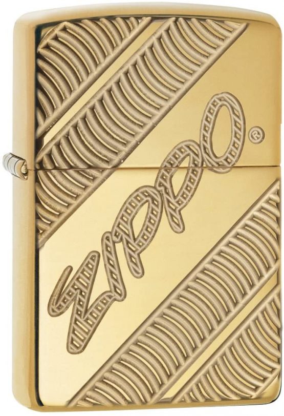 Zippo Unisex's Armor Coiled Windproof Pocket Lighter, High Polish Brass, One Size