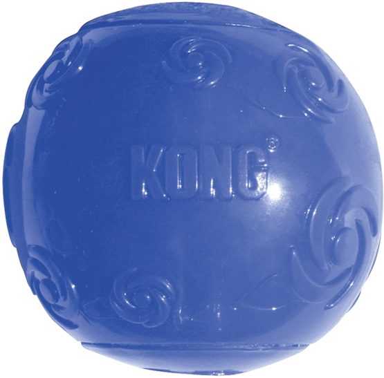 KONG - Squeezz Ball - Strong Squeaky Dog Toy, Bounces & Squeak When Punctured (Assorted Colours) - For Medium Dogs