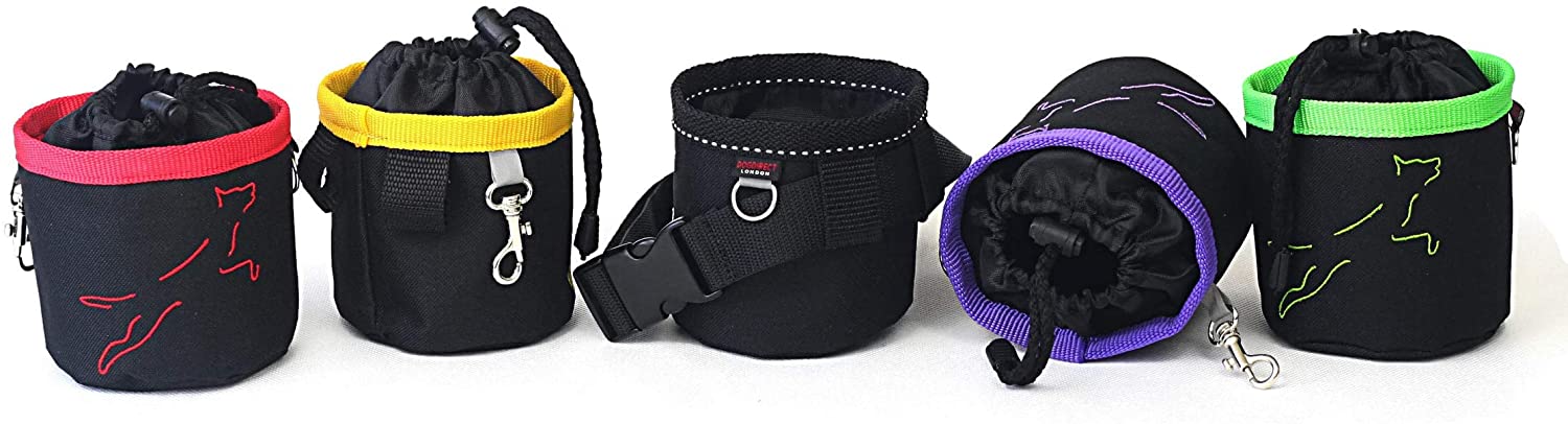DOG TREAT BAG with a BELT/POUCH/SACHET/BAG for dogs snacks HAND MADE DOG TREAT POUCHES Puppy Training Genuine DogDirect London colourful (Black-white) C4 - Image 4