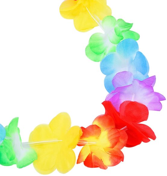 eBoot 10 Pieces Hawaiian Ruffled Flower Lei Luau Floral Leis for Dress, Party Necklace and Beach (Multicolor A) - Image 4