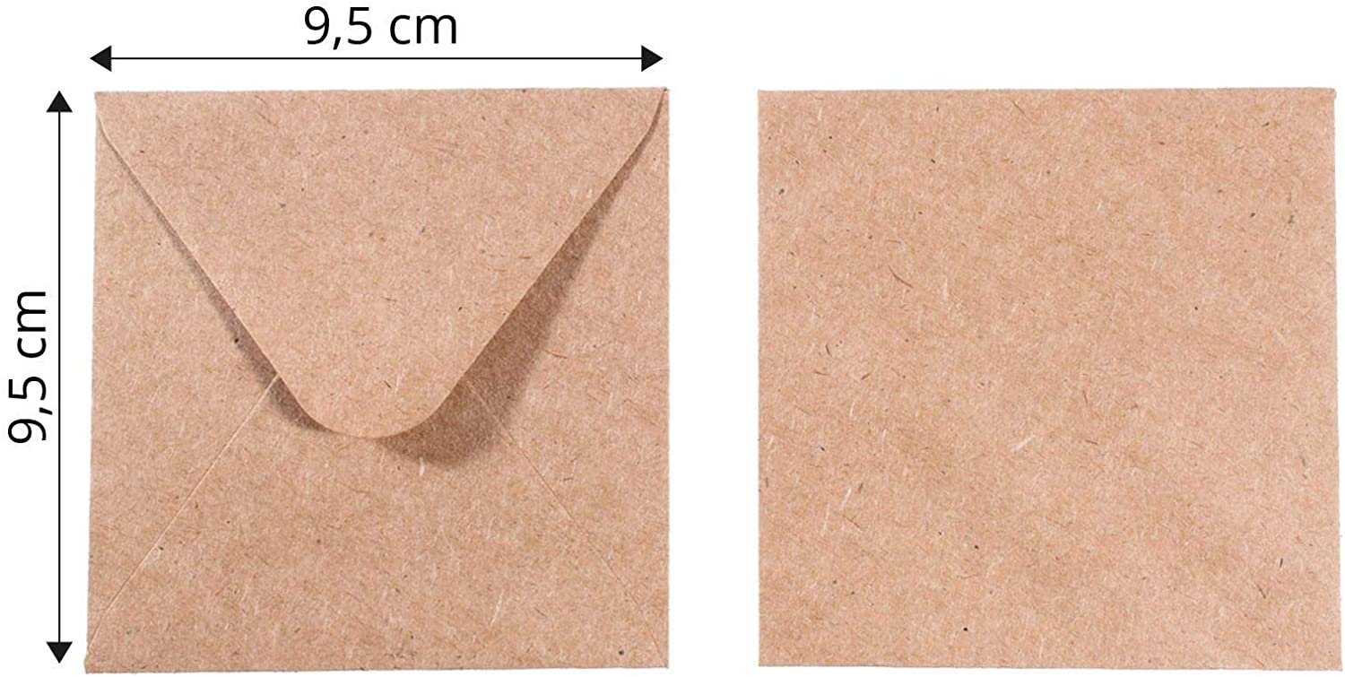 Vaessen Creative Small Square Florence Envelopes for Greeting Cards Kraft, Set of 5, Matching Cards Available - Image 2