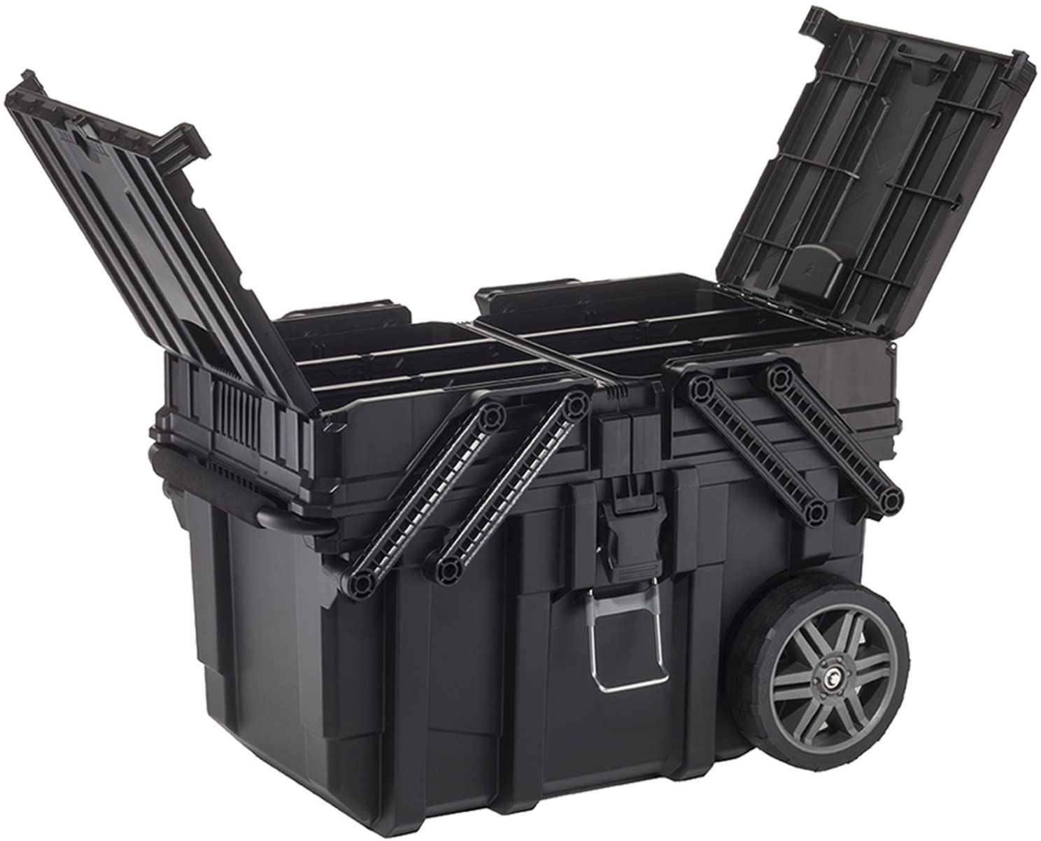 Keter 17203037 KET17203037 Wheeled Job Box Black, 57 Litre, Black/White