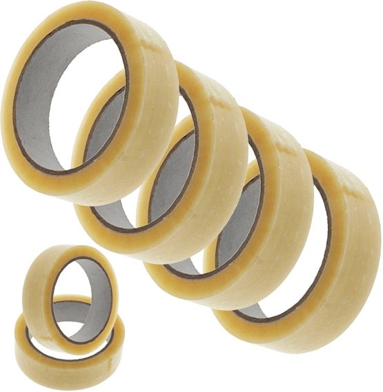 24mm x 40m x 6 Tape Rolls of Clear Strong Parcel Tape_Packing sellotape-Packaging