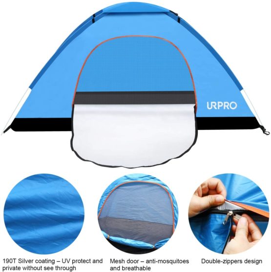 URPRO instant automatic pop up tent, 2 Person Lightweight Tent,Waterproof Windproof, UV Protection, Perfect for Beach, Outdoor, traveling,hiking,camping, hunting, fishing, etc - Image 3