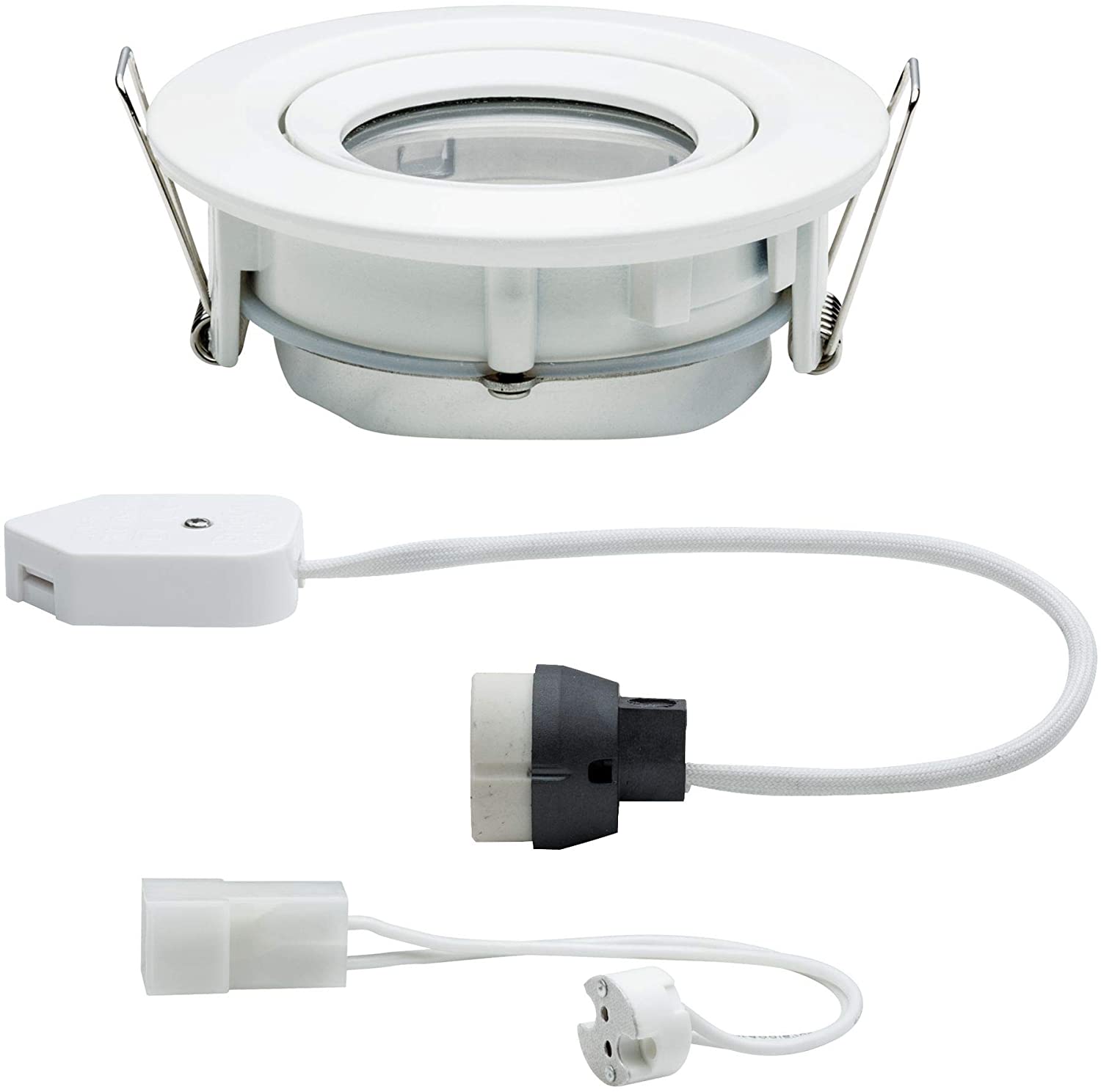 Paulmann 93661 Premium Recessed Light Nova IP65 swiveling max 1x35W GU10/GU5.3 51mm White/alu, Matt White, 9,3 x 9,3 x 6 cm - Image 3