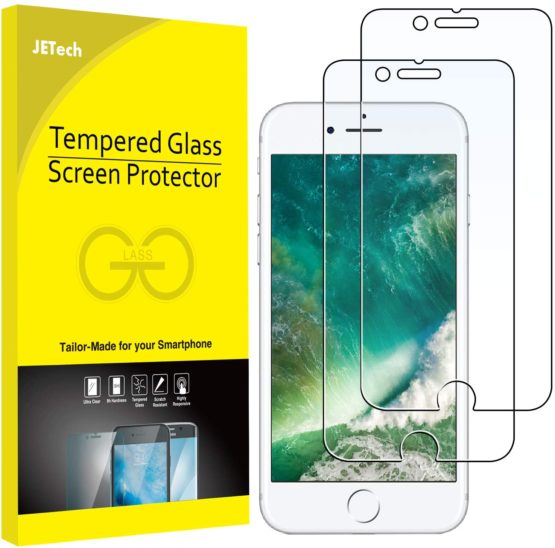 JETech Screen Protector for iPhone 8 Plus and iPhone 7 Plus Tempered Glass Film, 2-Pack