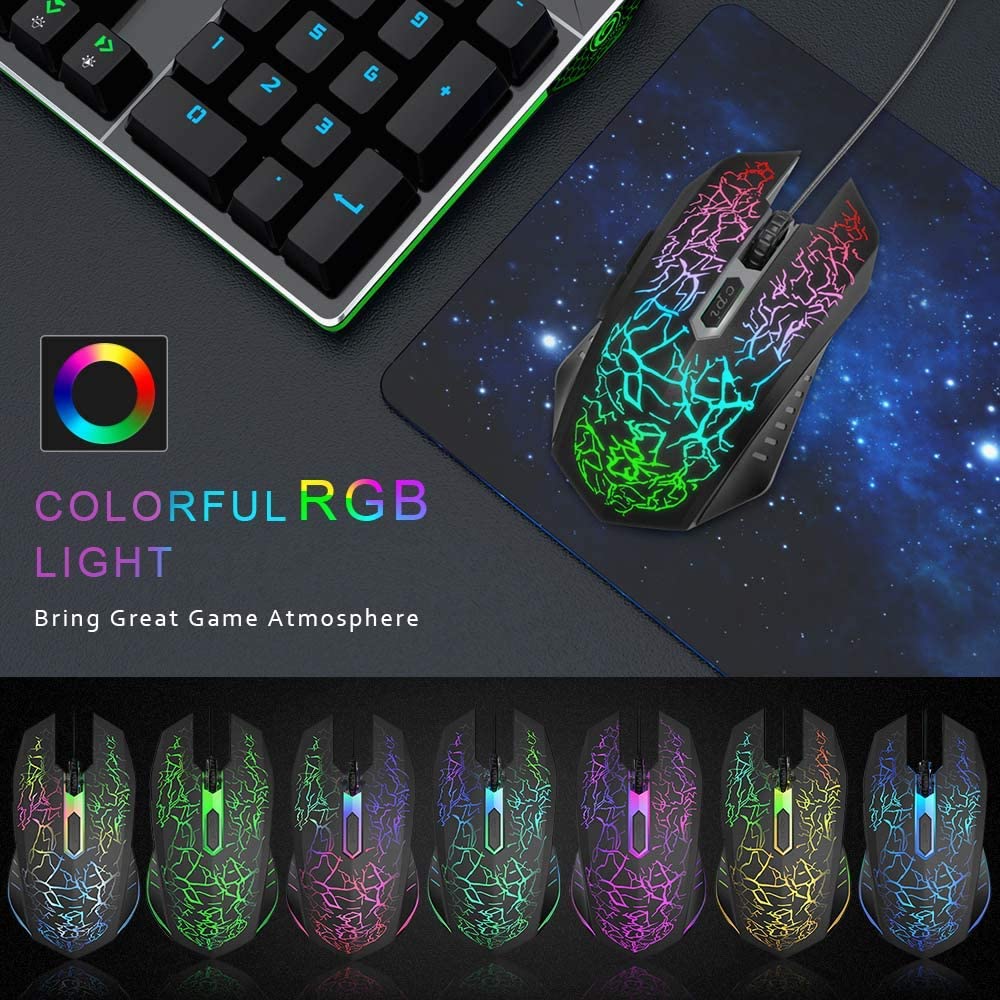 VersionTECH. Gaming Mouse, 4 DPI Settings Up to 3600 DPI, Light Up RGB Ergonomic Optical Gaming Mice for Laptop/mac - Image 2