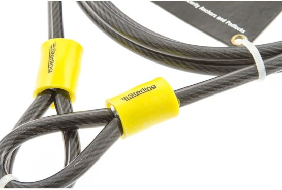 Burg-Wächter 825C 8mm x 2.5m Double Loop Vinyl Coated Multi-Stranded Braided Steel Cable with Self Coiling-Black - Image 2