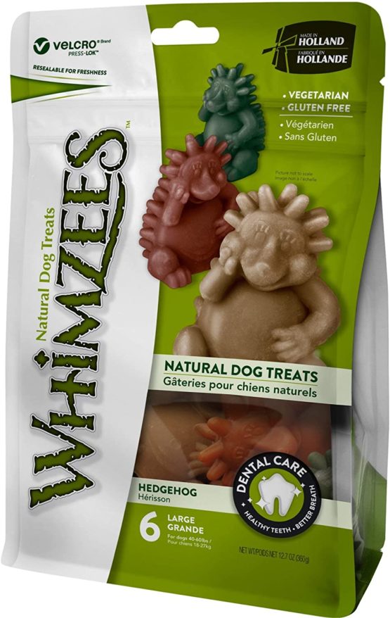 WHIMZEES Natural Dental Dog Chews Long lasting, Large Hedgehog, 6 Pieces