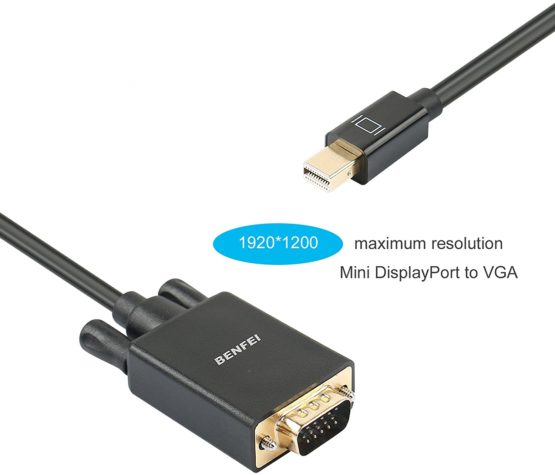 Mini DisplayPort to VGA 3M Cable, Benfei Mini Dp Display Port to VGA Cable Male to Male Gold-Plated Cord for MacBook, iMac(LG51) Surface Pro Dock - Image 3