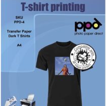 PPD Inkjet PREMIUM T Shirt Transfer Paper A4 for Dark Fabric x 5 Sheets PPD-4-5