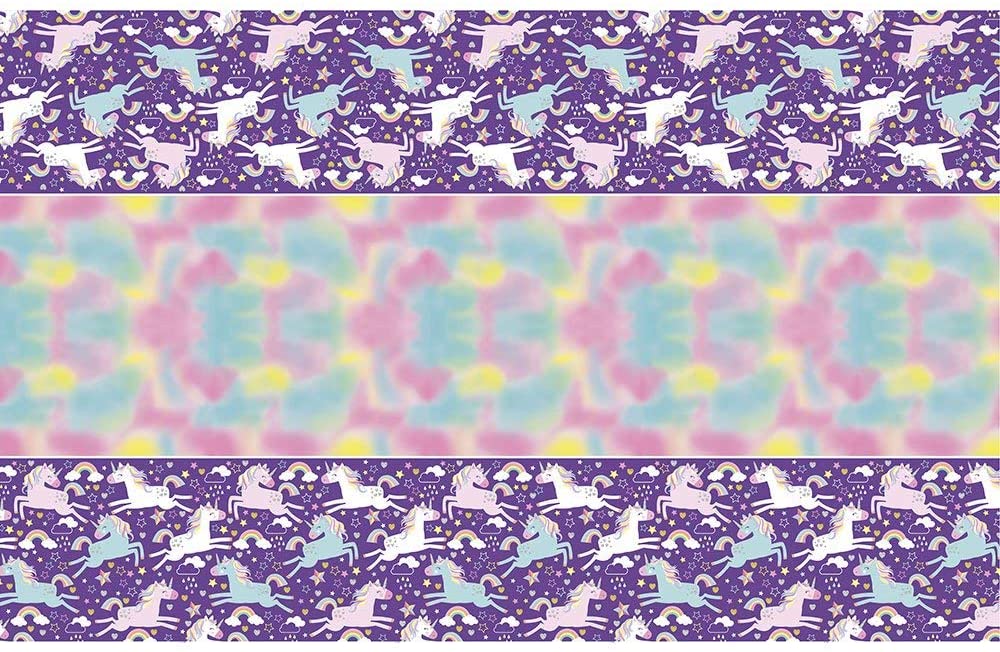 Multicolor Unicorn Party Rectangular Plastic Table Cover (137cm x 213cm) 1 Piece - Perfect for Kid's Birthday & Themed Celebrations - Image 2