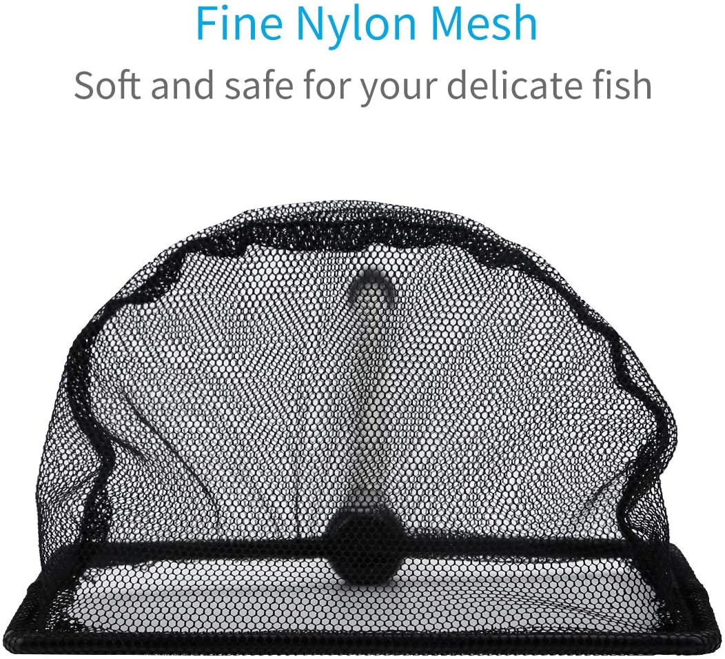 Uniclife 10cm Aquarium Fish Net with Telescopic Stainless Steel Handle Small Square Net with Soft Fine Mesh Sludge Food Residue Wastes Skimming Cleaning Net for Fish Tanks Small Koi Ponds and Pools - Image 4