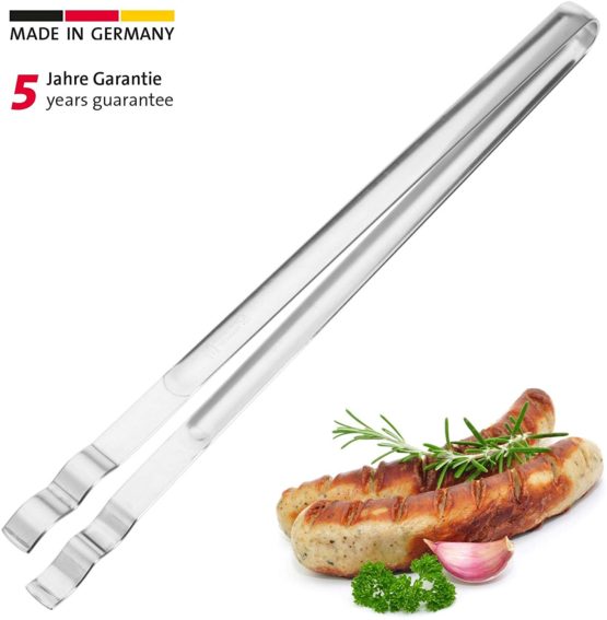 Westmark Barbecue Tongs, Sausage And Serving Tongs With Crimped Gripping Ends, Stainless Steel, Length: 35.4 cm, Silver, 12752270