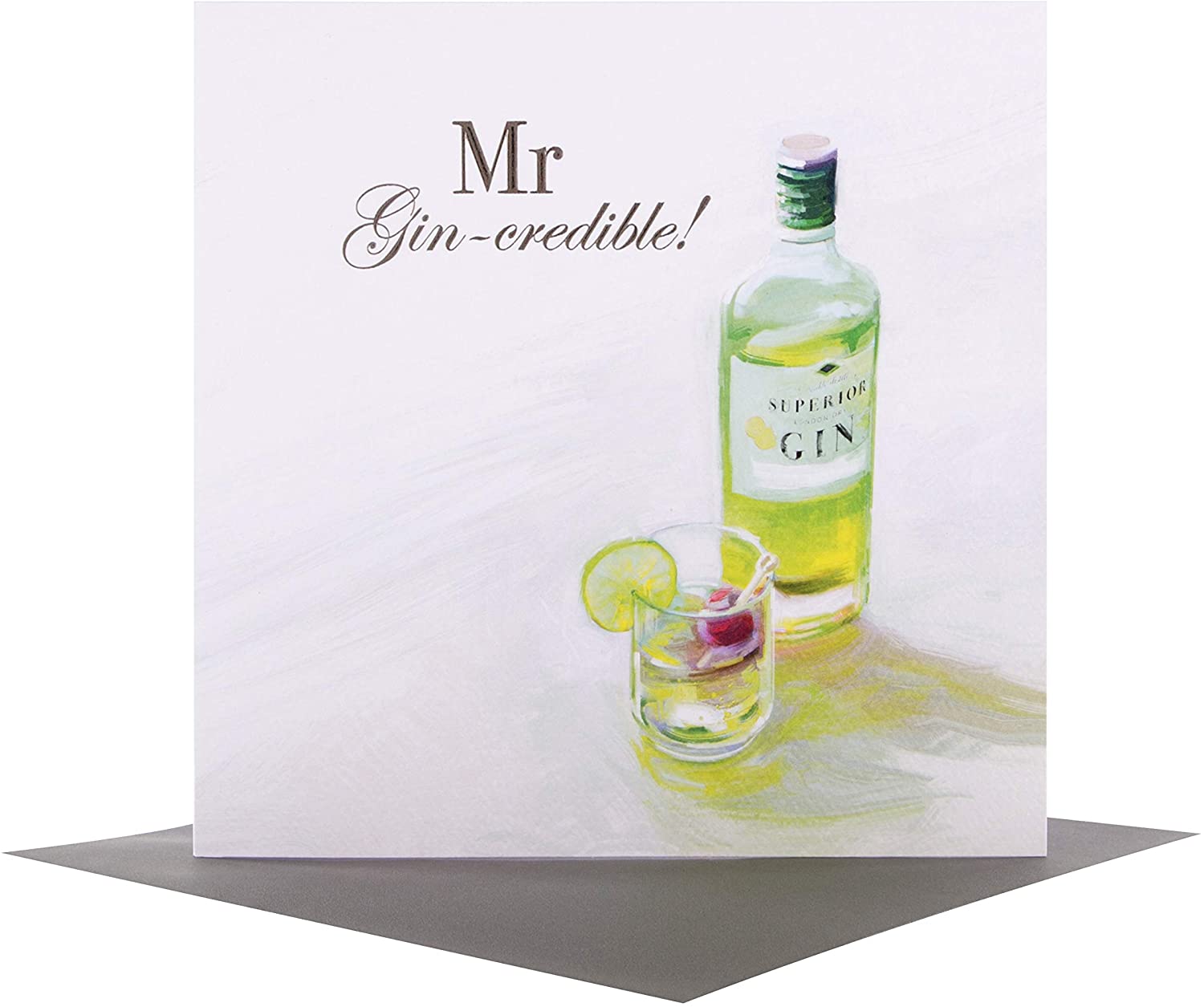 Hallmark Mr Gin-Credible Card 'Father's Day, Birthday, Anniversary' - Medium, 16cm x 16cm