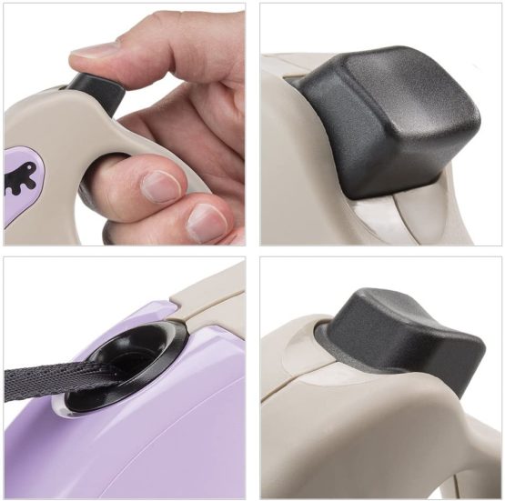Retractable Dog Lead AMIGO TAPE L, Extendable tape, 5 m, Max 50 kg, Lilac - Image 3