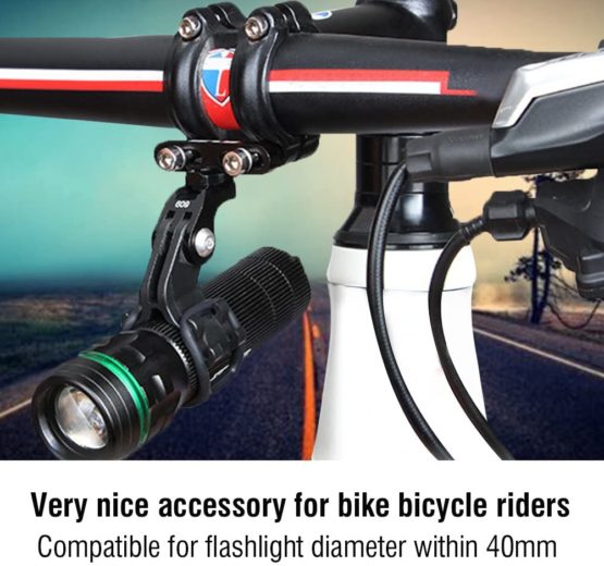 Flashlight Mount Holder, Stable Universal Bike Handlebar Flashlight Holder Bicycle Torch Mount Bracket Clip Clamp - Image 4
