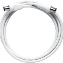 Axing BAK 200-80 coaxial connector cable high shielded Class A (straight IEC plug male to straight IEC plug female) 2 m white