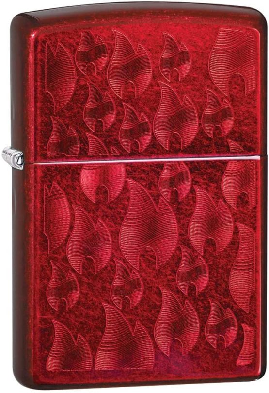 Zippo Unisex's ICED Flame Design Windproof Lighter, red, Regular