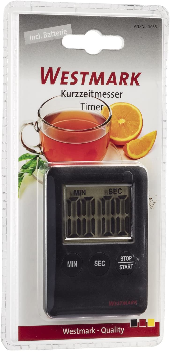 Westmark Kitchen Timer, Digital, Magnetic, Up To 99 Minutes, Plastic, Black, 10882280, 7 x 5.3 x 0.8 cm - Image 3