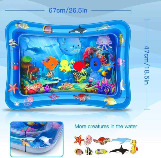 Wendergo Tummy Time Water Mat Inflatable Play Mat Perfect Sensory Toys for Baby Early Development Activity Centers Infants & Toddlers 3 6 9 Months Newborn Girls Boys - Image 3